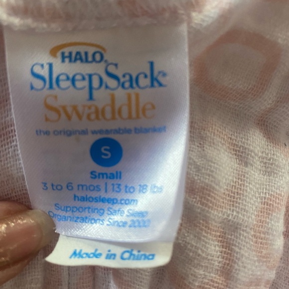 Halo cotton Swaddle Sleep Sack Small 3-6 months 13-18 lbs Pink/white - Picture 4 of 8